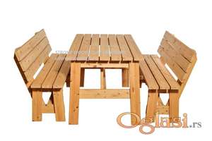 Baštenski sto sa klupama 150 cm Bor